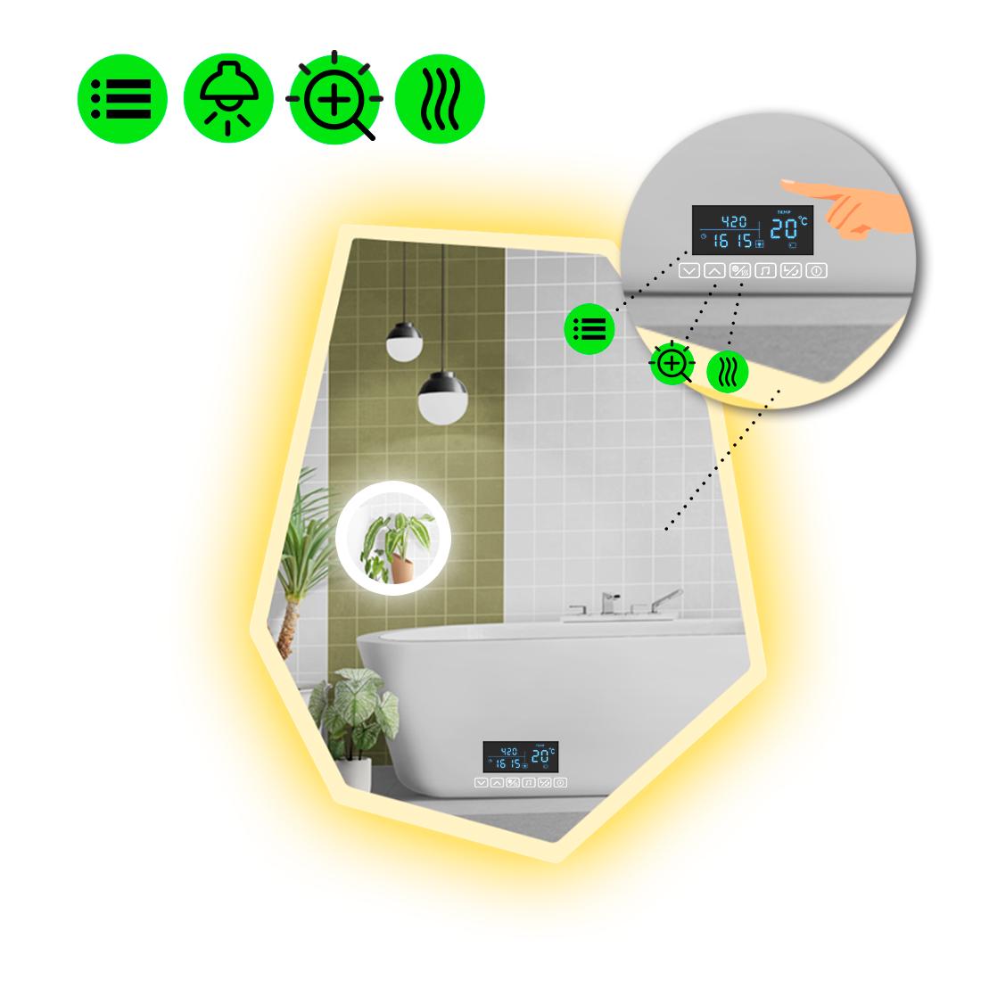 Зеркало с LED подсветкой Montagna 3 с Smart-блоком 120x90 см (8995294)