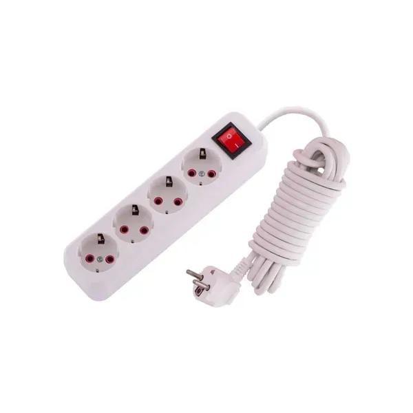 Подовжувач чотиримісний Lezard Lila побутовий з/з з вимикачем 5 м (720-0405-402)