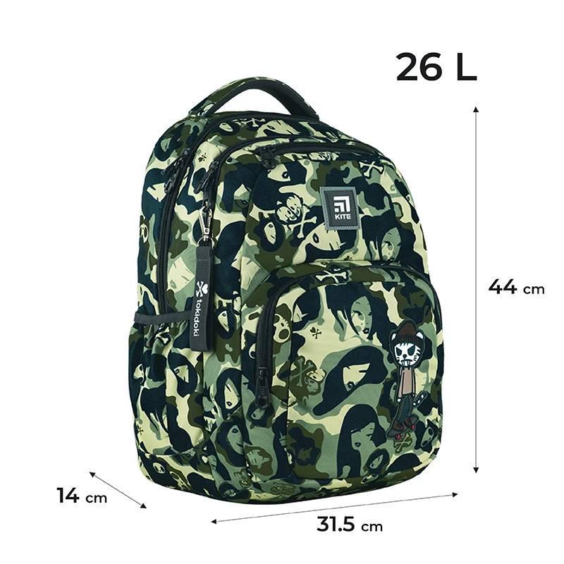 Рюкзак KITE Education teens tokidoki 44x31,5x14 см 26 л Хакі (TK24-903L) - фото 3