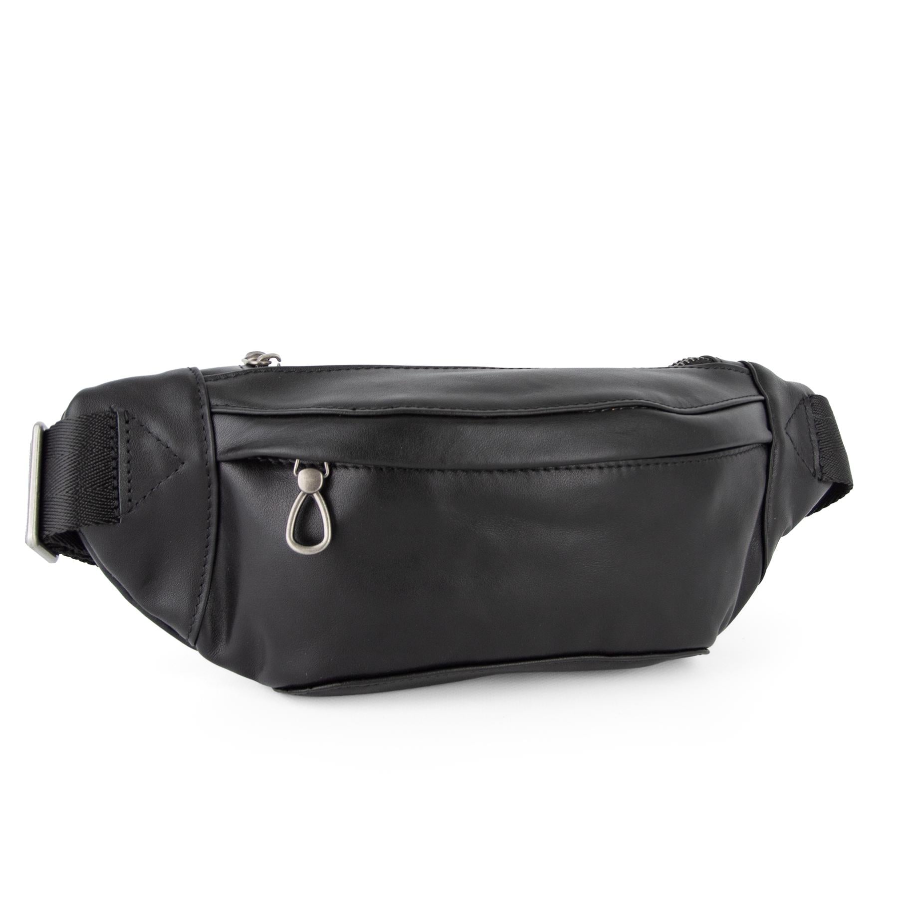 Бананка мужская кожаная Tiding Bag t0010A Черный (3009155030)