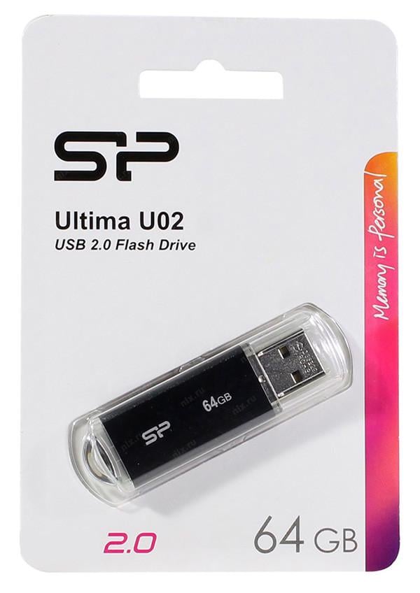 Флэш-накопитель Silicon Power Ultima U02 64 Gb Черный (178962) - фото 4