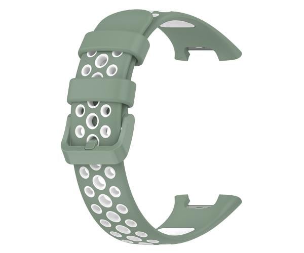 Ремешок для смарт-часов Sport Silicone для Xiaomi Mi Band 7 Pro Белый с зеленым