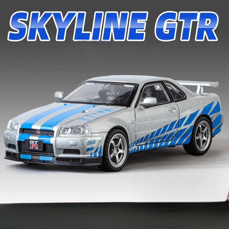 ᐉ Колекційна модель машинки Nissan Skyline GT-R R34 1:32 металева
