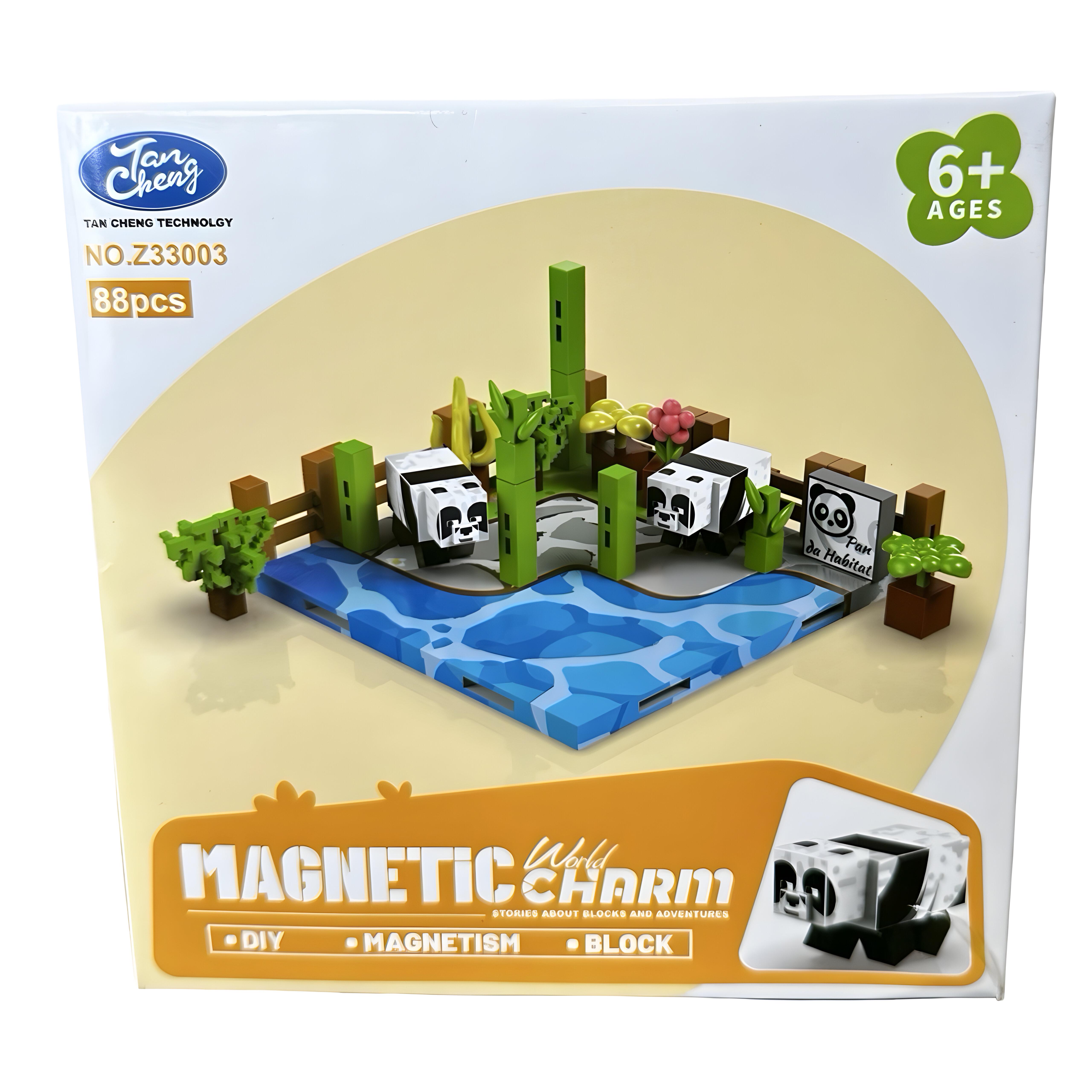 Конструктор магнітний Magnetic World Зоопарк з пандами 88 деталей (Z33003) - фото 2