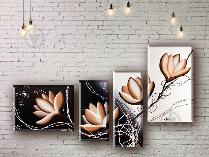 Модульная картина акрилом цветы ArtStar MHM17_4_240 размер 80 х 110 см