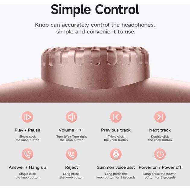 Навушники Hoco W35 Max Wireless Bluetooth Pink (000409) - фото 4 Навушники Hoco W35 Max Wireless Bluetooth Pink (000409) - фото 4