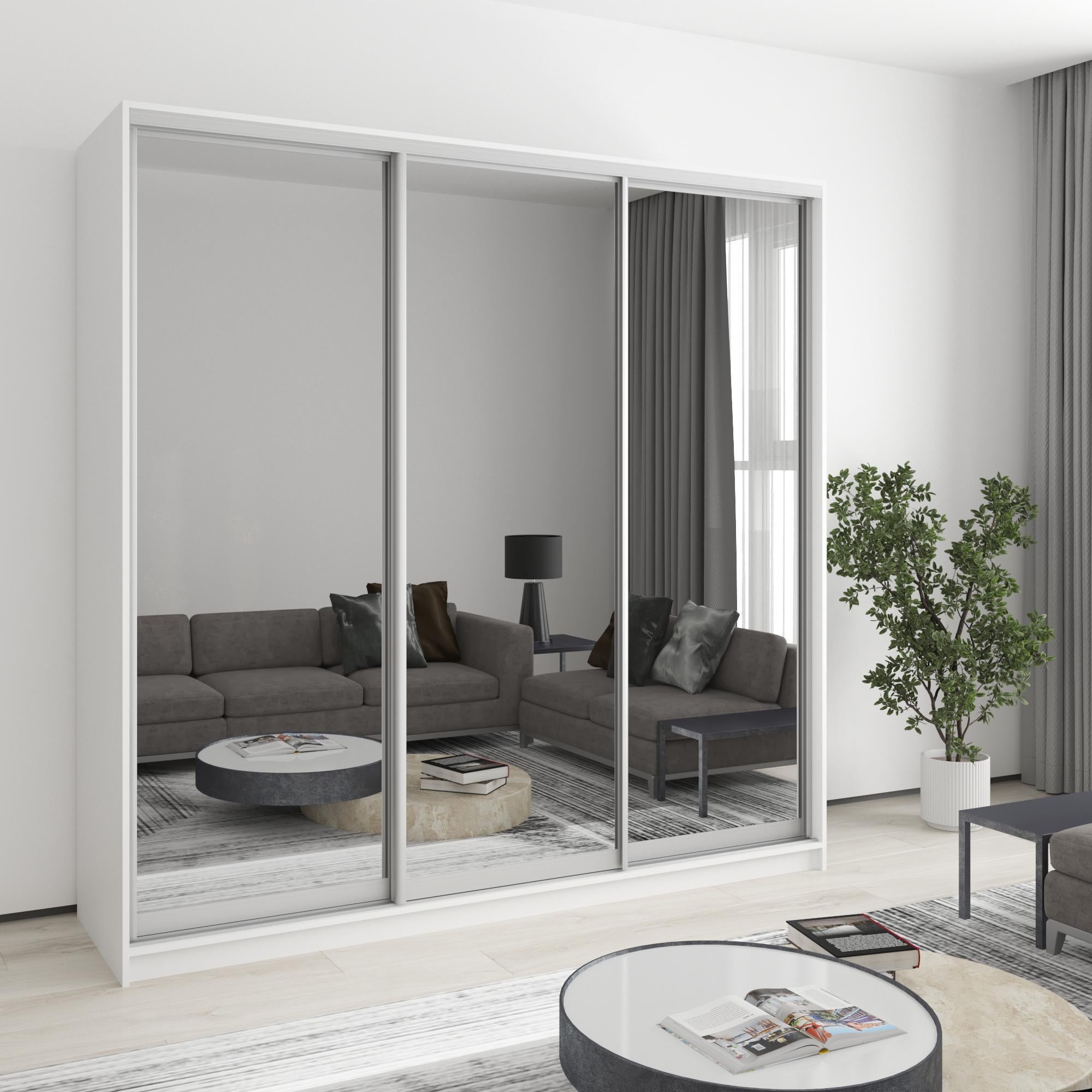 Шкаф-купе трехдверный MebelStar Стандарт AL 3 Зеркала 210x60x210 см Аляска белый (MBS-2971) Шкаф-купе трехдверный MebelStar Стандарт AL 3 Зеркала 210x60x210 см Аляска белый (MBS-2971)