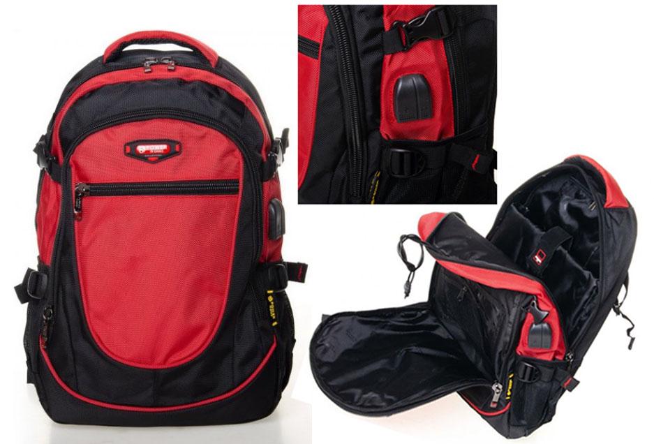 Рюкзак міський Power In Eavas 9607 27л Червоний чорний - фото 3