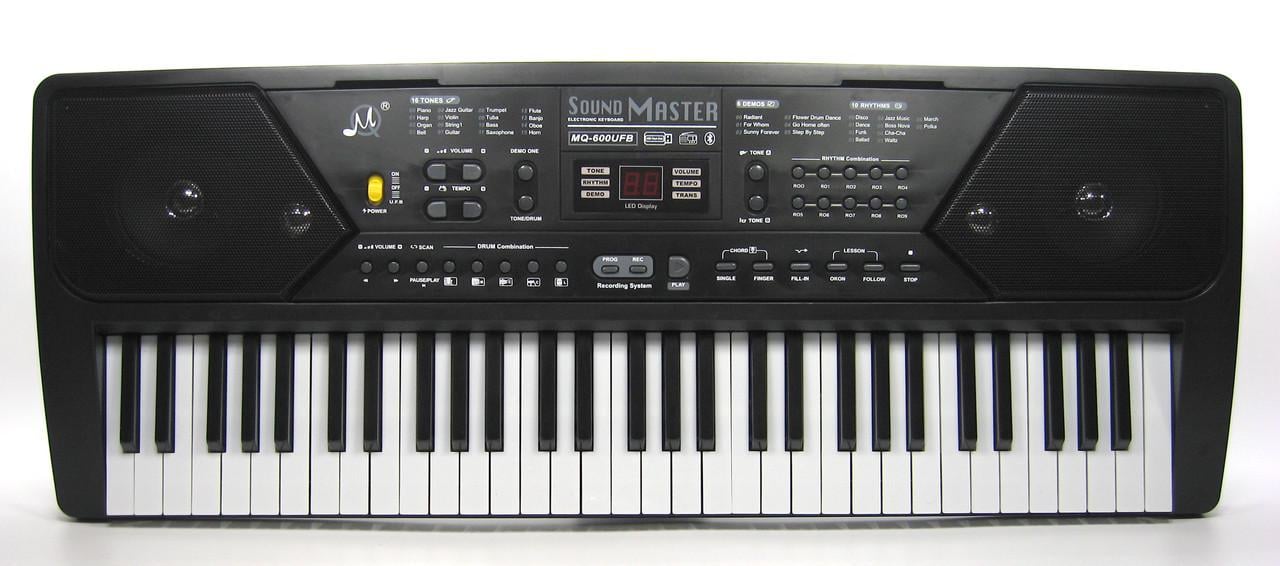 Детский электронный синтезатор пианино MQ600UFB с микрофоном портом USB радио FM bluetooth - фото 7