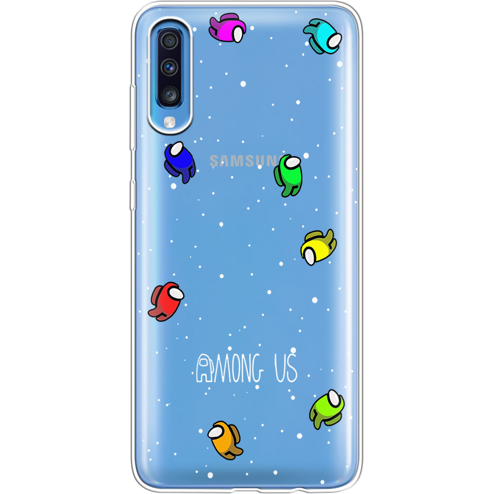 Чехол Boxface Samsung A705 Galaxy A70 Among Us Invisible Прозрачный силикон (36860-bk76-36860)