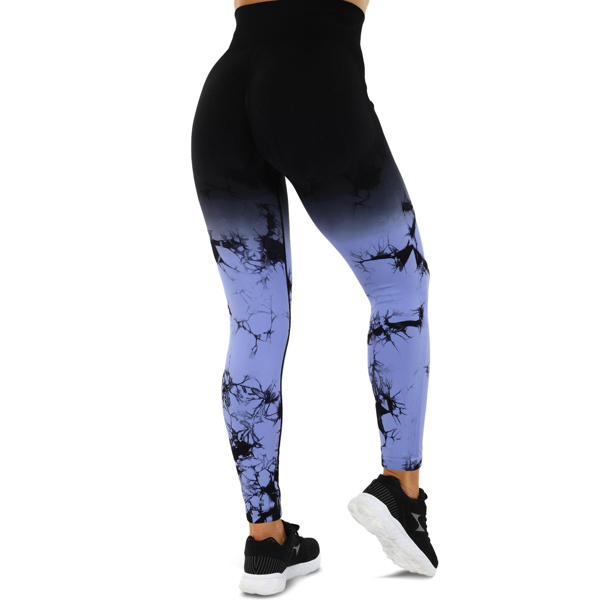 Лосины женские DOMINO 9072 бесшовные с эффектом пуш-ап мраморные тай-дай S Черно-сиреневый (9072_Черный-сиреневый_S) - фото 4 Лосины женские DOMINO 9072 бесшовные с эффектом пуш-ап мраморные тай-дай S Черно-сиреневый (9072_Черный-сиреневый_S) - фото 4