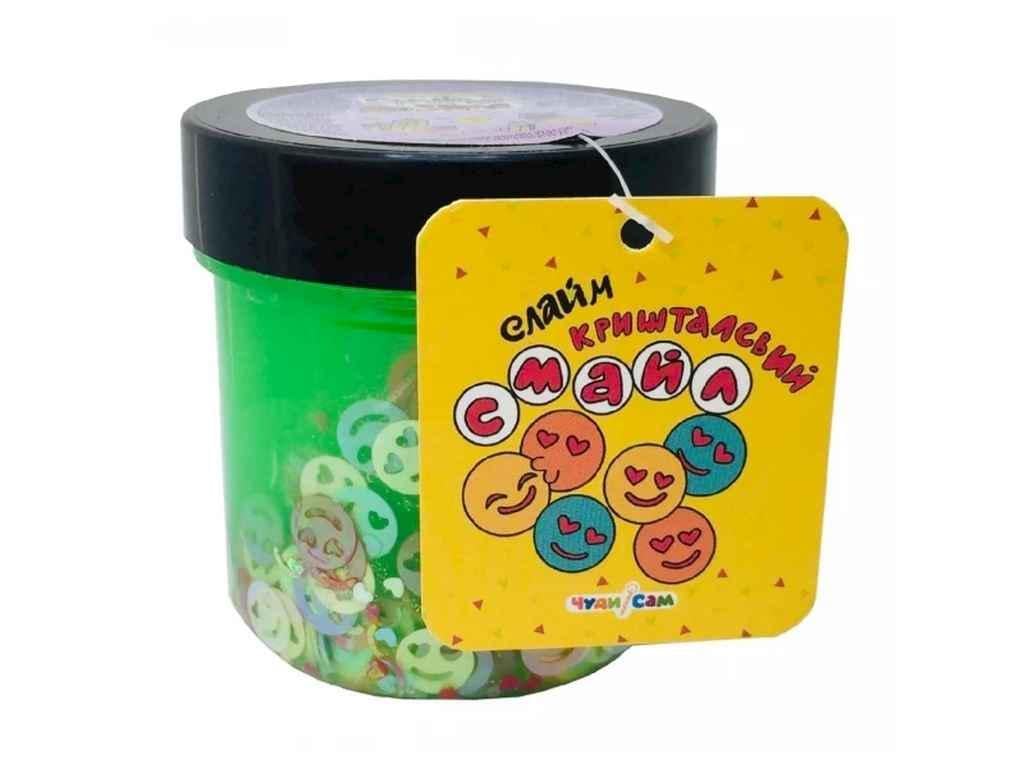 Слайм Чуди Сам кристальный Смайл неоновый 125 г Салатовый (929173)