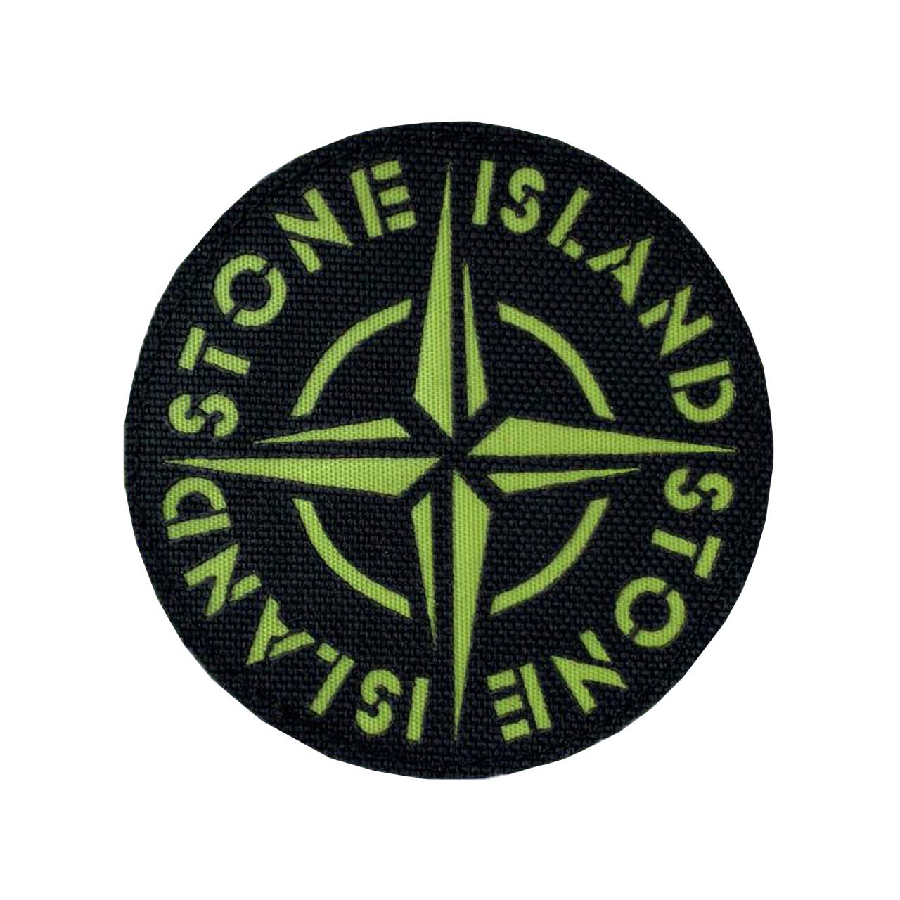 Шеврон на липучке Laser Cut ROP340 Stone Island 80х80 мм Черный/Желтый (1166)