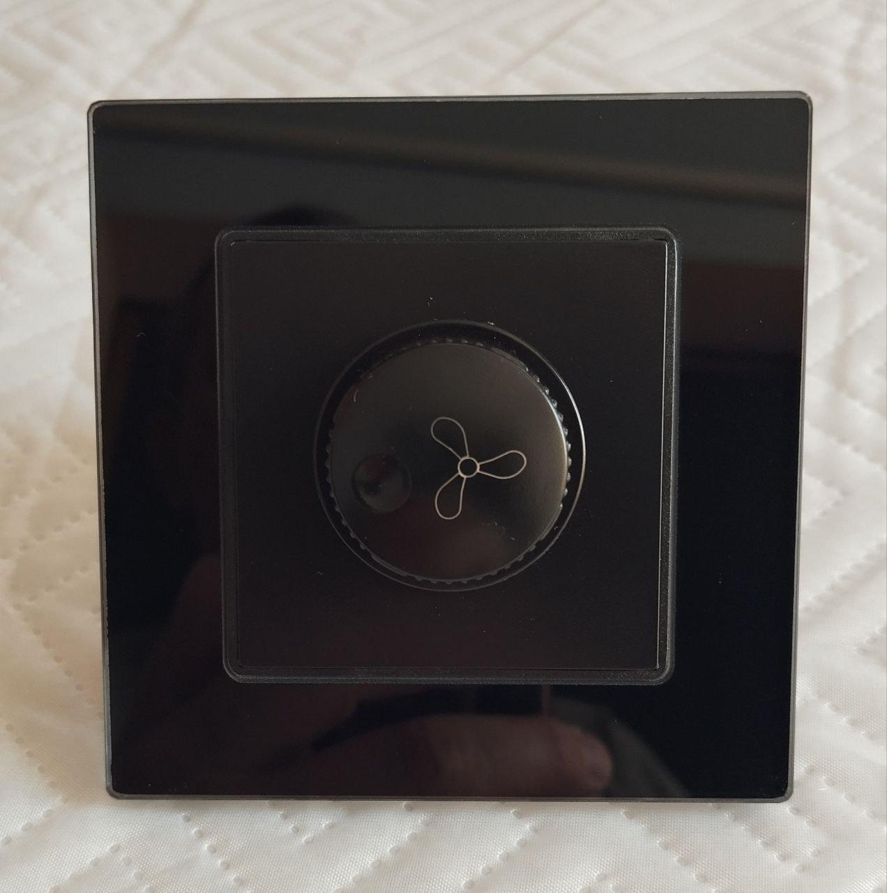 Регулятор оборотов вентилятора Glass стеклопластик и коробка монтажная Black - фото 3 Регулятор оборотов вентилятора Glass стеклопластик и коробка монтажная Black - фото 3