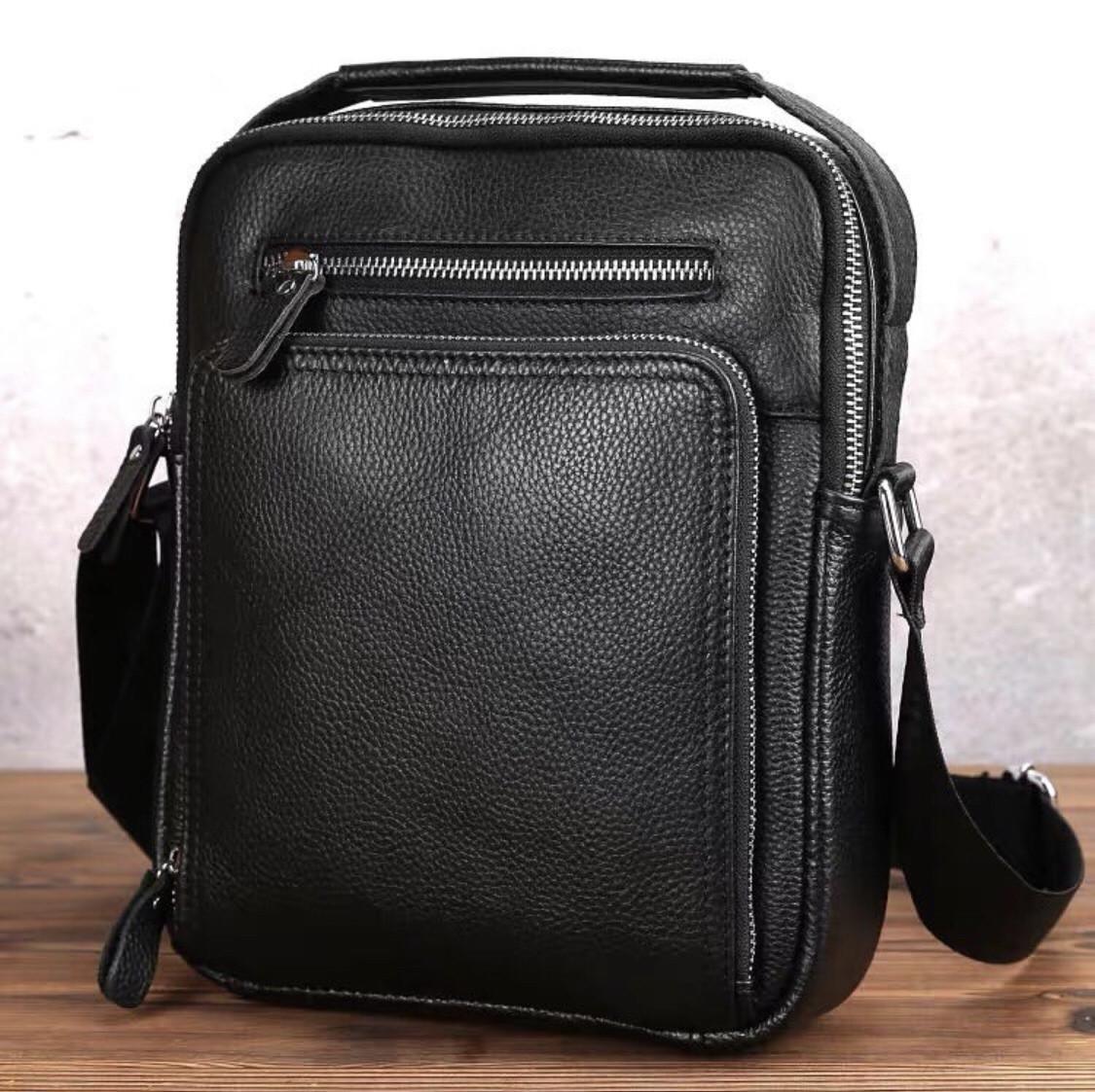 Сумка через плечо кожаная Tiding Bag A25-1278C Черный