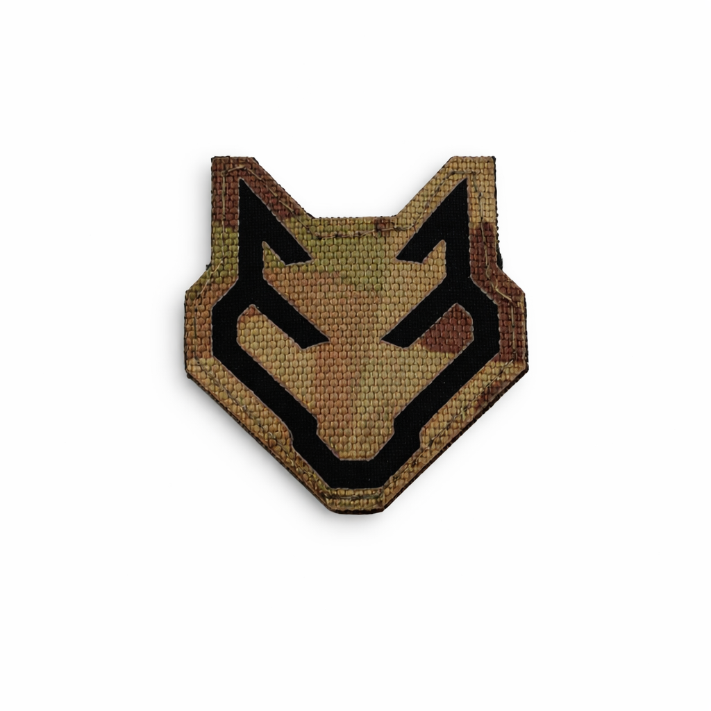Шеврон на липучке Laser Cut Лис FOX 5х5,5 см Мультикам/Черный