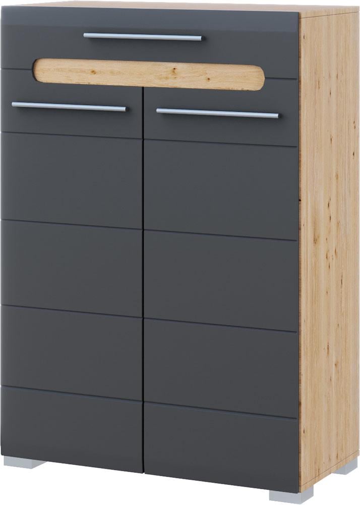 Тумба 2ДШ Бьянко 2-двери 1 ящик Графитовый