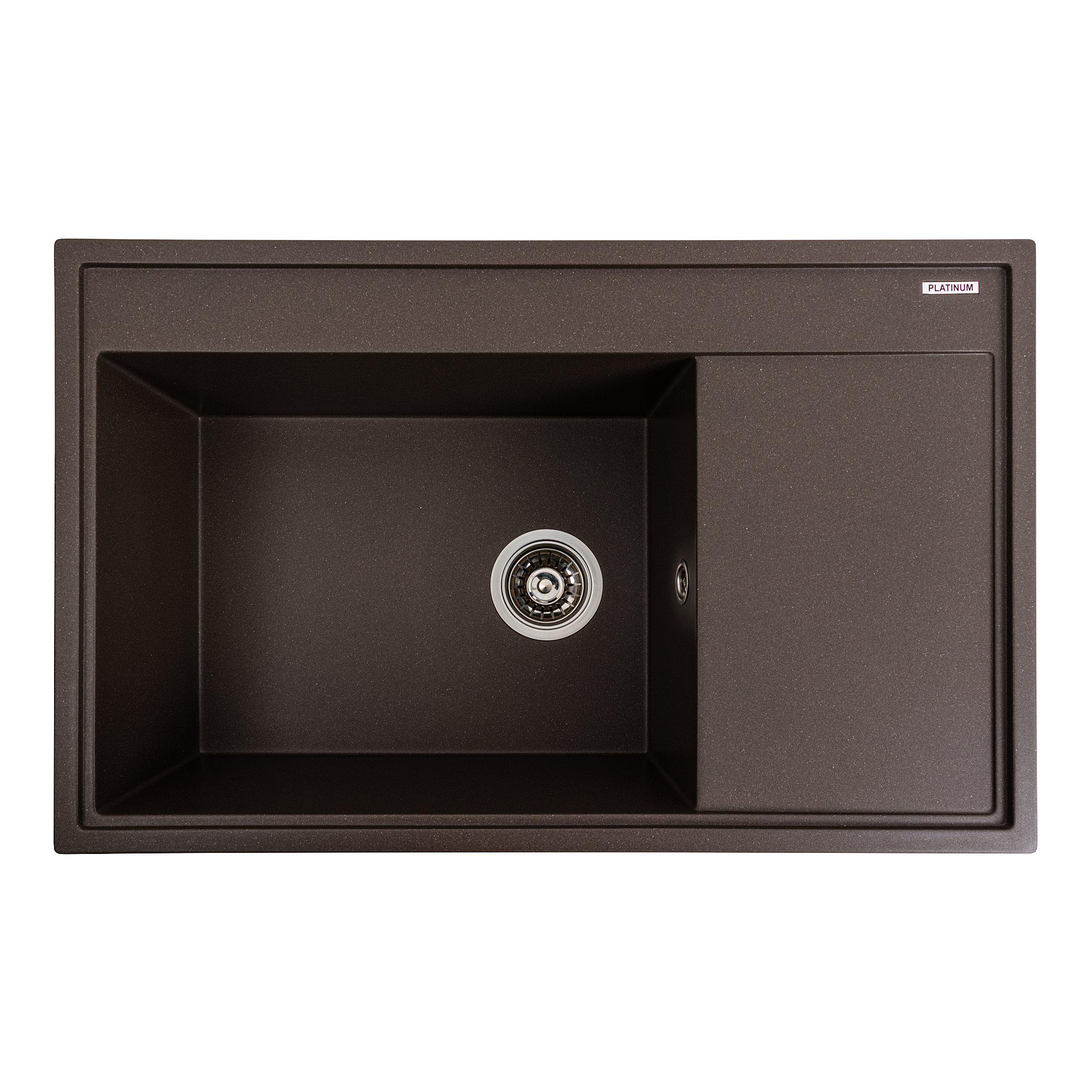 Мойка для кухни гранитная Platinum 7950 AZURIT матовая Темная скала