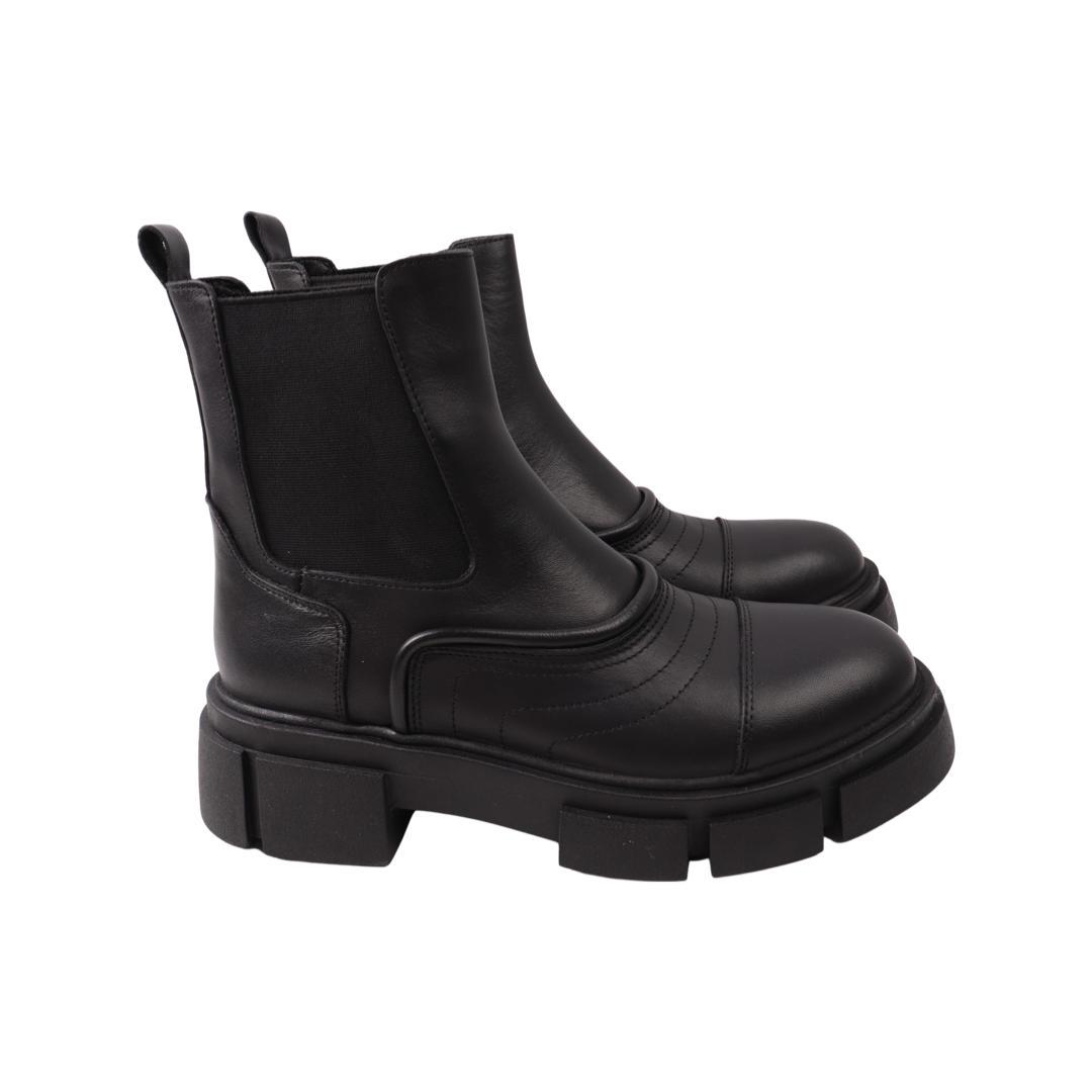 Ботинки женские Aquamarin из кожи р. 39 Черный (2040-21DHC)