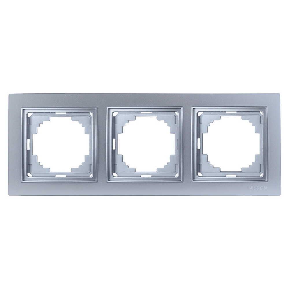 Рамка трехместная Nilson Thor Серебряный (27130093)