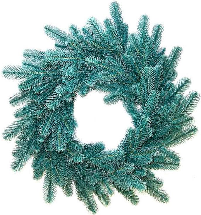 Венок новогодний Альпийская искусственная хвоя 50 см Голубой