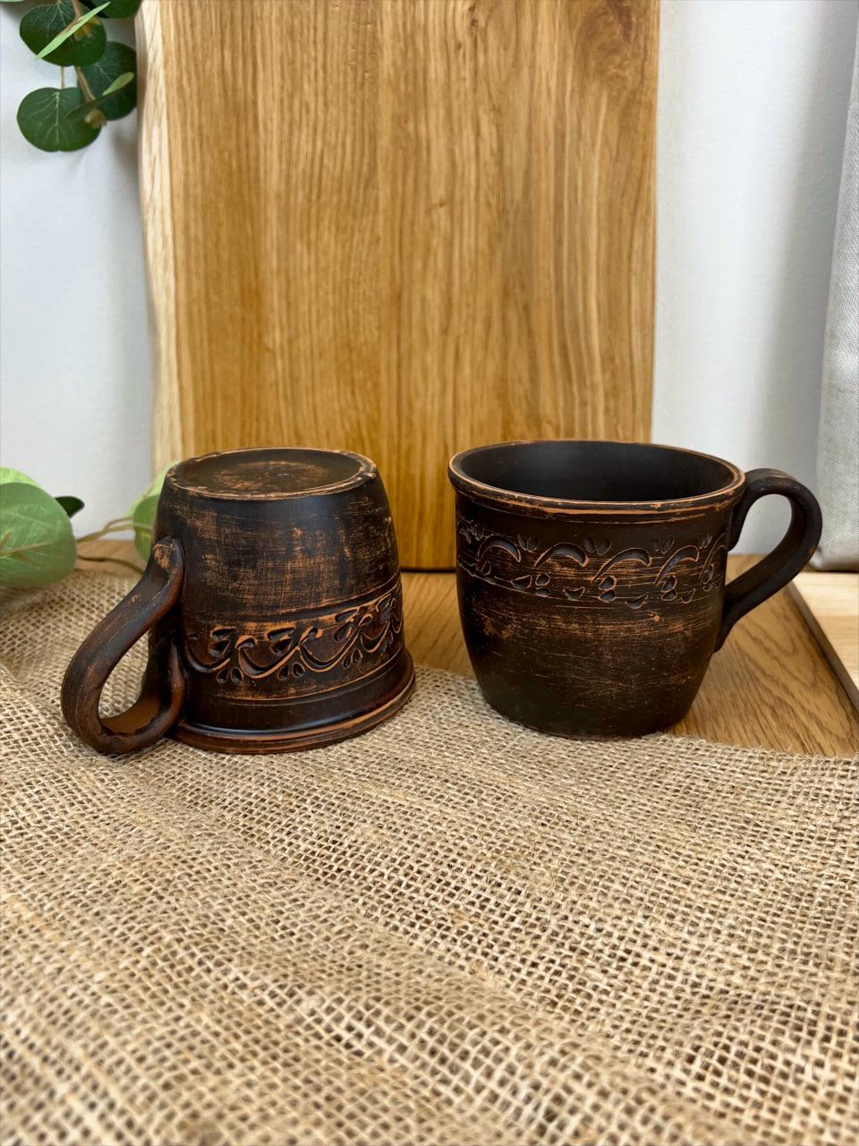 Чашка керамическая глиняная резная декор 0,4 л (3000-2) - фото 5