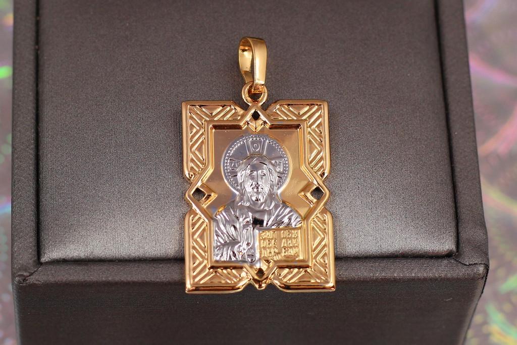 Ладанка Xuping Jewelry Микола угодник із куточками з боків 3 см комбінована