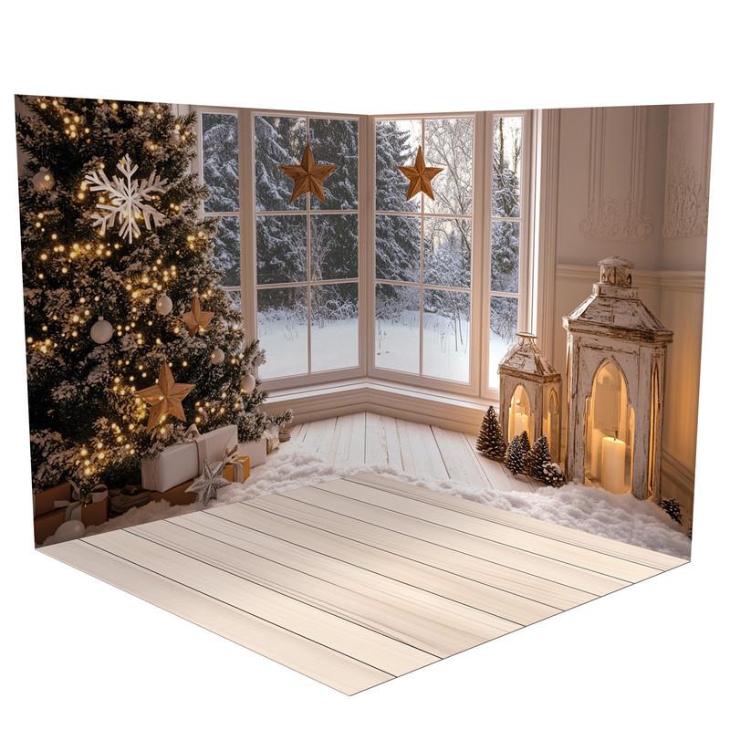 Фотофон новогодний угловой виниловый Frontlit 160x160 см 450 г/м2 №58548