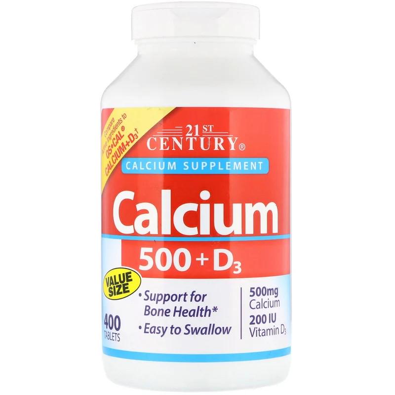 Вітаміни 21st Century Calcium 500+D3 400 тaблеток