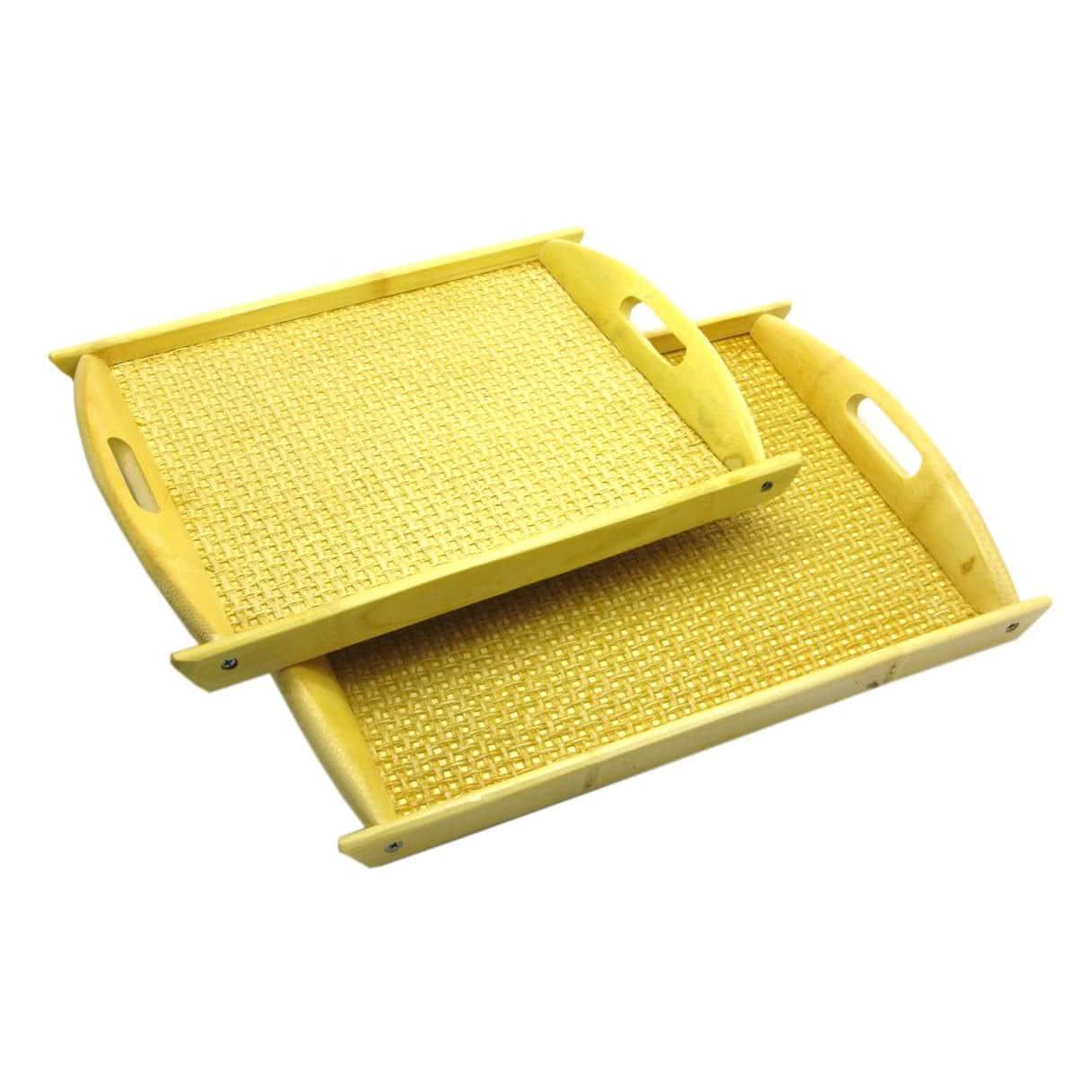 Набор подносов бамбуковых 2 шт. 37х27х2,5/33х24,5х2,5 cм (27930)