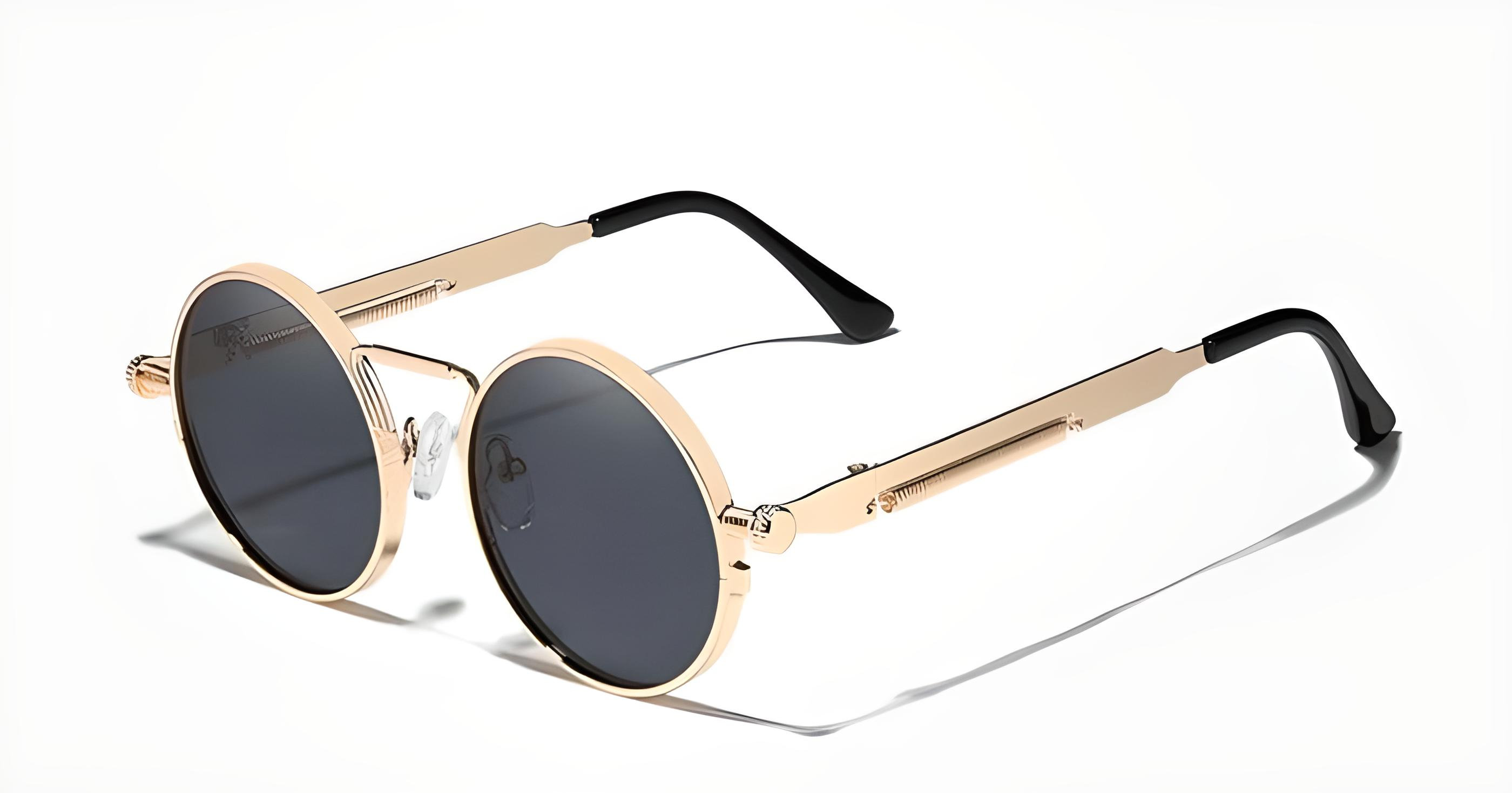 Солнцезащитные очки KINGSEVEN DESIGN N7579 Тишейды в металлической оправе с поляризованными линзами Золотой/Серый