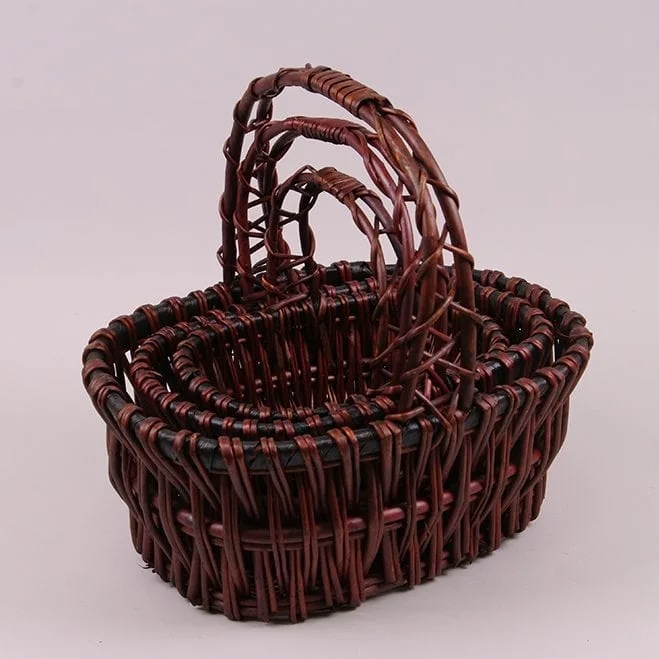 Комплект кошиків з лози Flora 3 шт. Коричневий (37906)