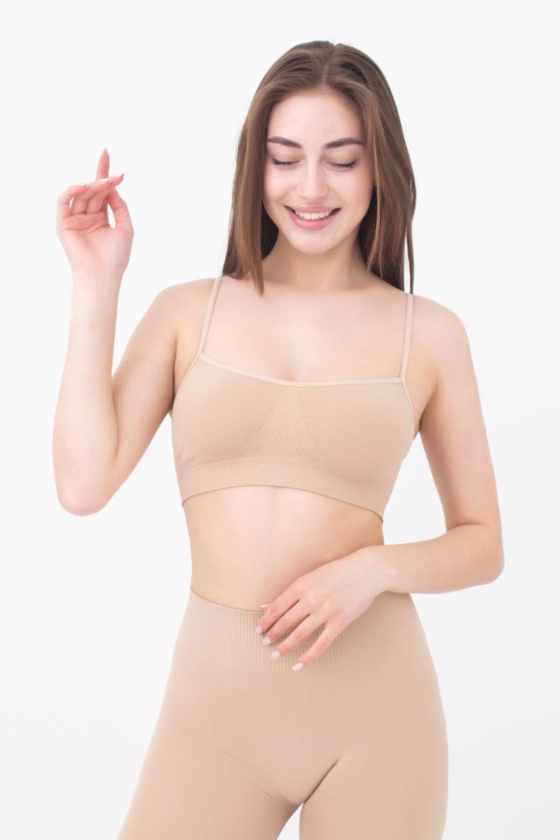 Топ безшовний Giulia CAMI TOP на тонких бретелях S/M Beige/Naturale (4823102995885)