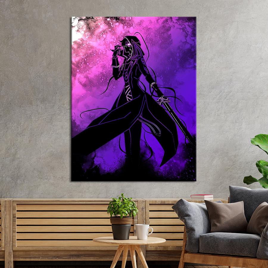Настенний декор Мрачный аниме-герой 107x80 см (YA-124)