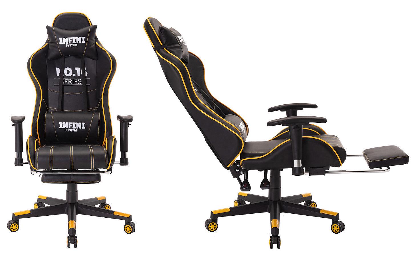 Кресло компьютерное Infini № 16 Черный/Желтый (10627315) - фото 6 Кресло компьютерное Infini № 16 Черный/Желтый (10627315) - фото 6