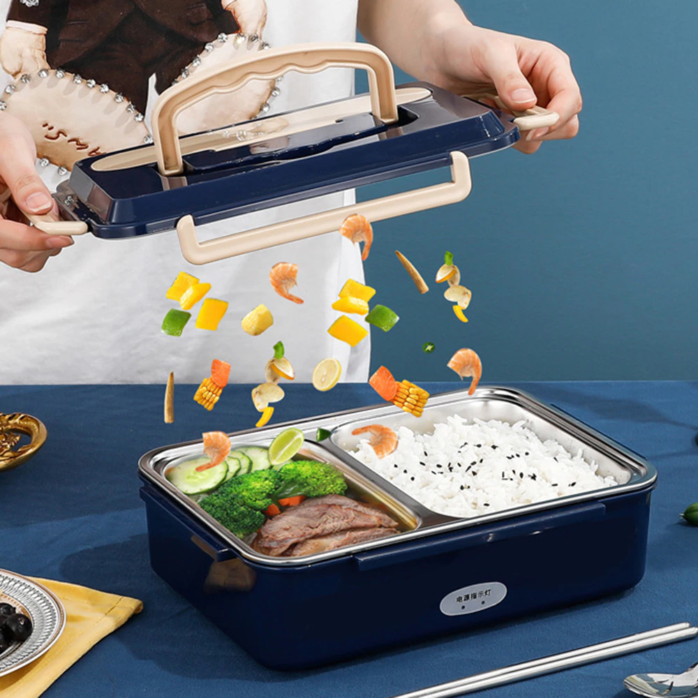 Ланчбокс із підігрівом 12 В від мережі з нержавіючої сталі 1,2 л (2727544349) - фото 4 Ланчбокс із підігрівом 12 В від мережі з нержавіючої сталі 1,2 л (2727544349) - фото 4