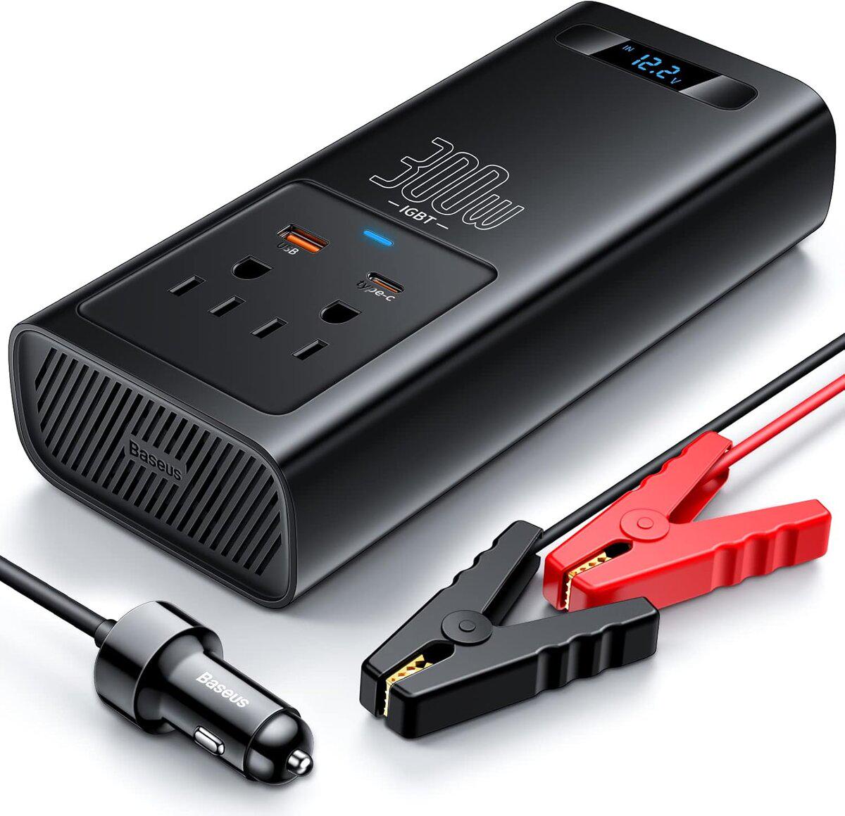 Перетворювач автомобільної напруги Baseus IGBT Power Inverter 300W 110V US/JP Black (CGNB010001) - фото 2