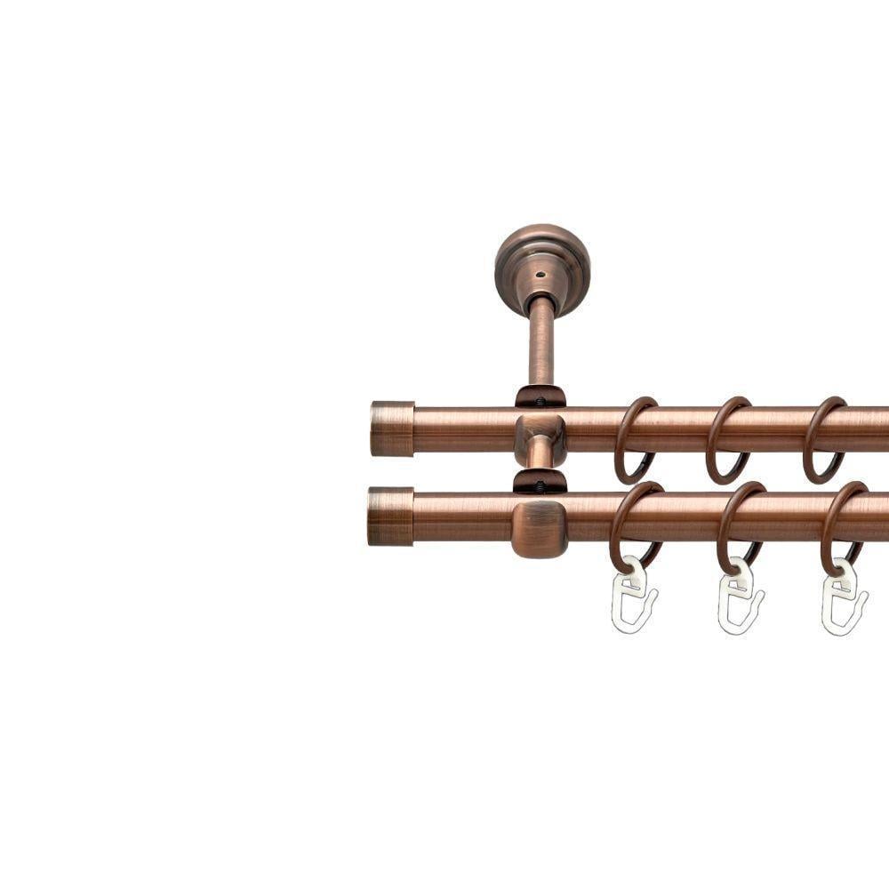 Карниз трубчатый двухрядный открытый Orvit заглушка 16/16 мм 160 см Медный (000-7610) - фото 1 Карниз трубчатый двухрядный открытый Orvit заглушка 16/16 мм 160 см Медный (000-7610) - фото 1