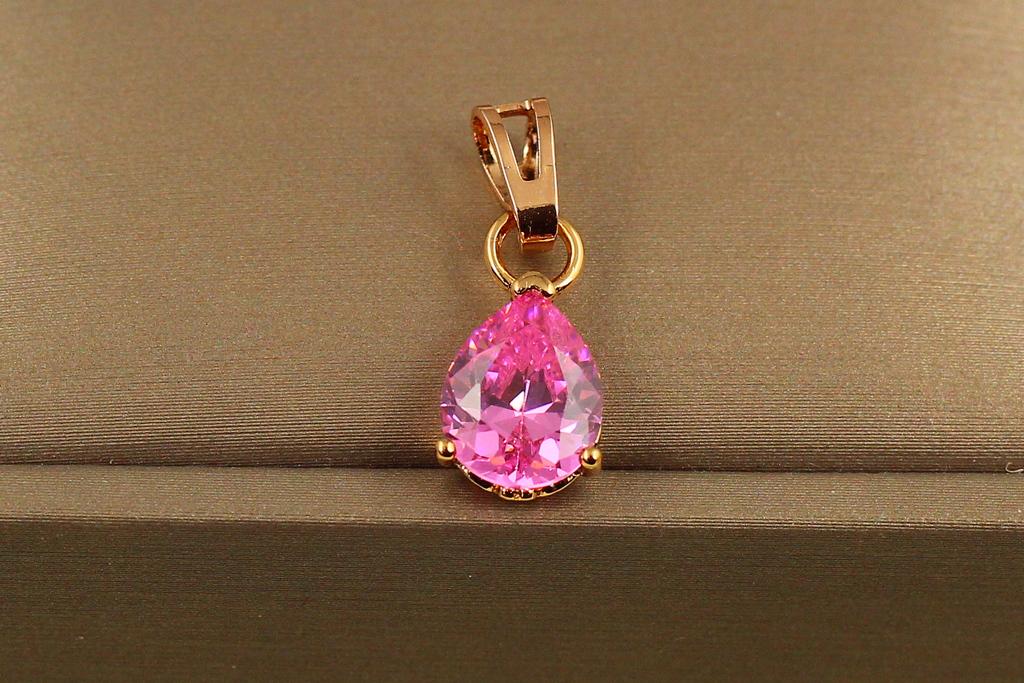 Кулон Xuping Jewelry розовая капля 1,5 см Золотистый (34781415)