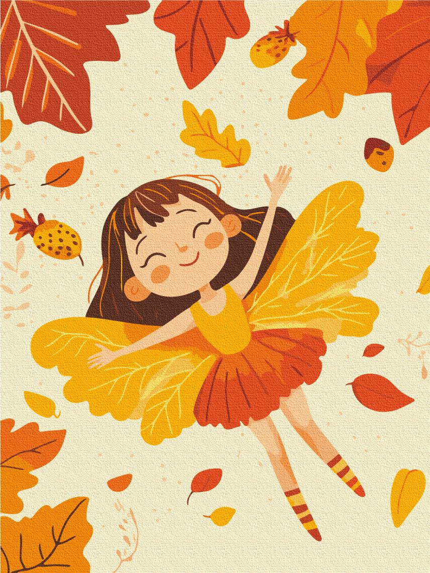 Картина по номерам Brushme Осенняя фея 30x40 см (KBS0168)