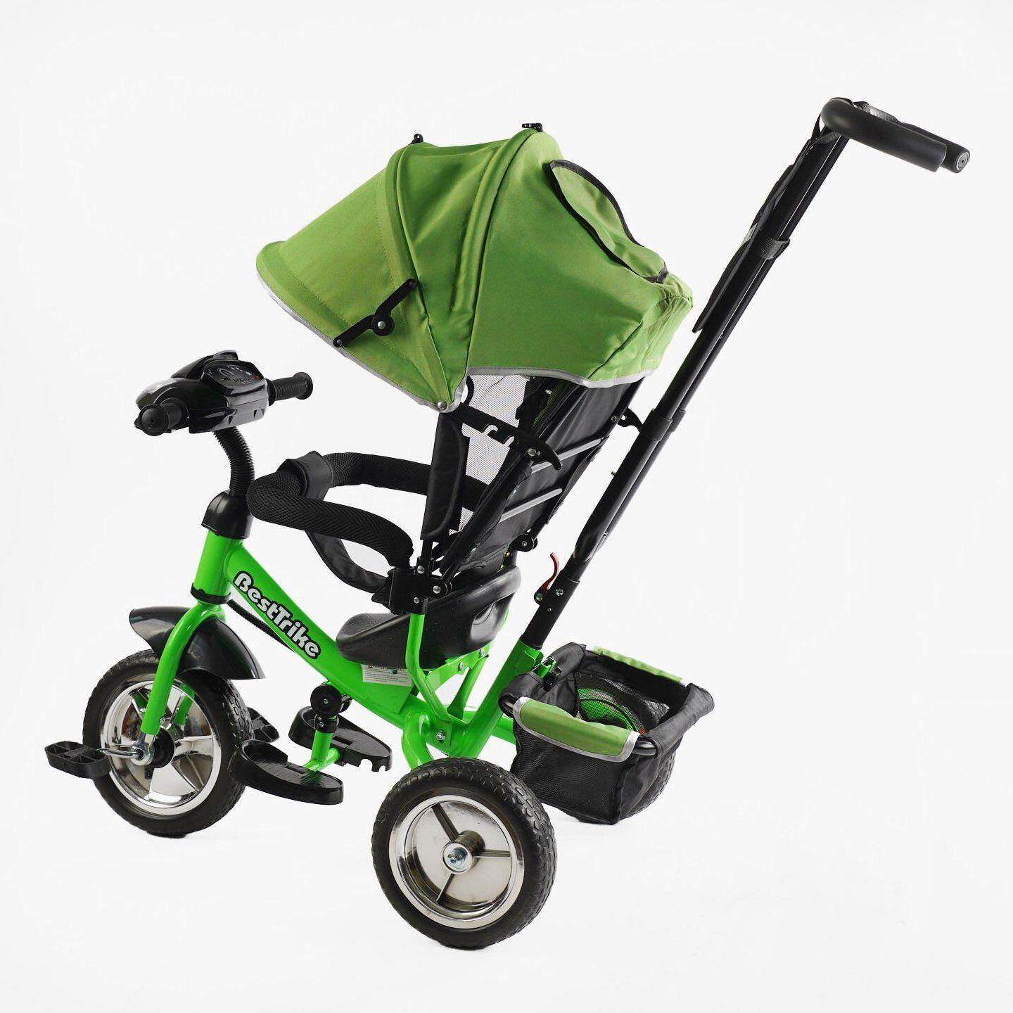 Велосипед детский трехколесный Best Trike 6588 пена/фара с родительской ручкой Зеленый (69-067) - фото 3 Велосипед детский трехколесный Best Trike 6588 пена/фара с родительской ручкой Зеленый (69-067) - фото 3