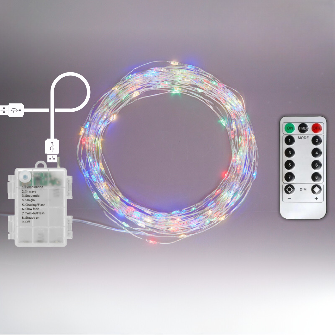 Гірлянда світлодіодна нитка Niki Light Роса 2в1 на батарейках та USB 30 м 300 LED з пультом 8 режимів Тепло-білий (2768811097) Гірлянда світлодіодна нитка Niki Light Роса 2в1 на батарейках та USB 30 м 300 LED з пультом 8 режимів Тепло-білий (2768811097)