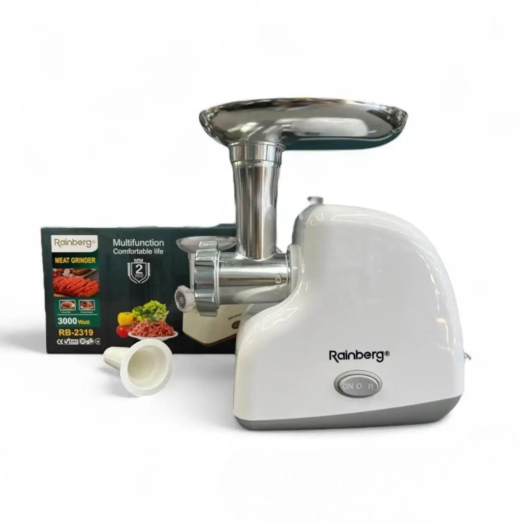 М'ясорубка електрична Rainberg RB-2319 3000 Вт з реверсом Білий (ML-05080)