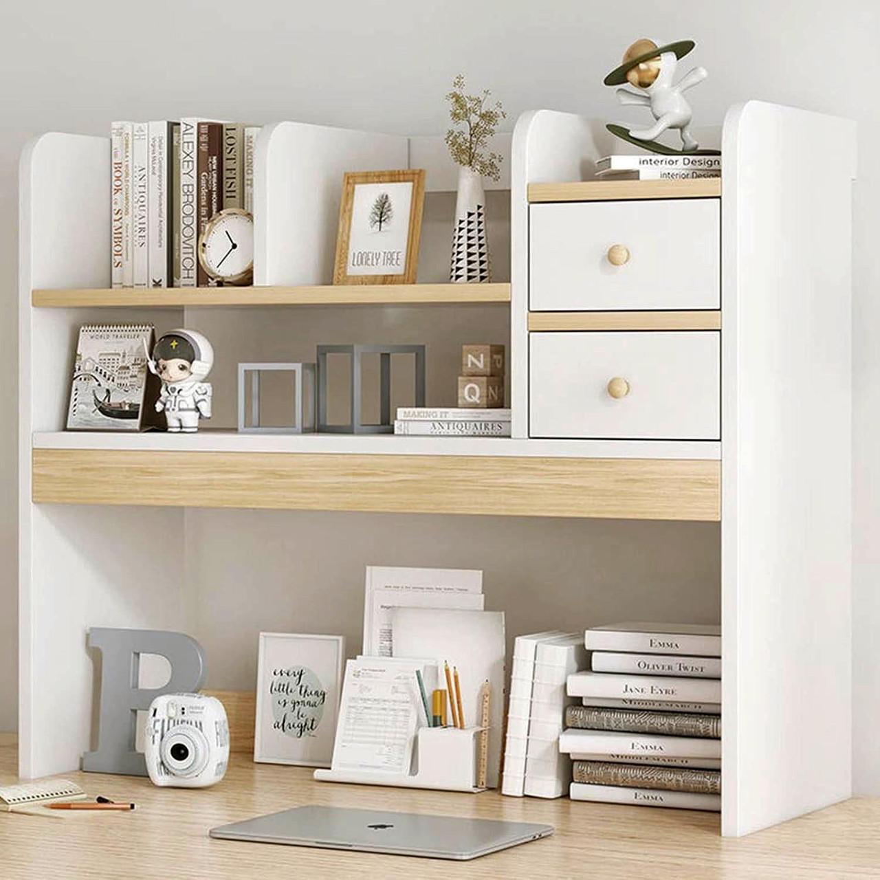 Полка-надстройка настольная из дерева Розариель зефир-бланже (АКД-02212001)