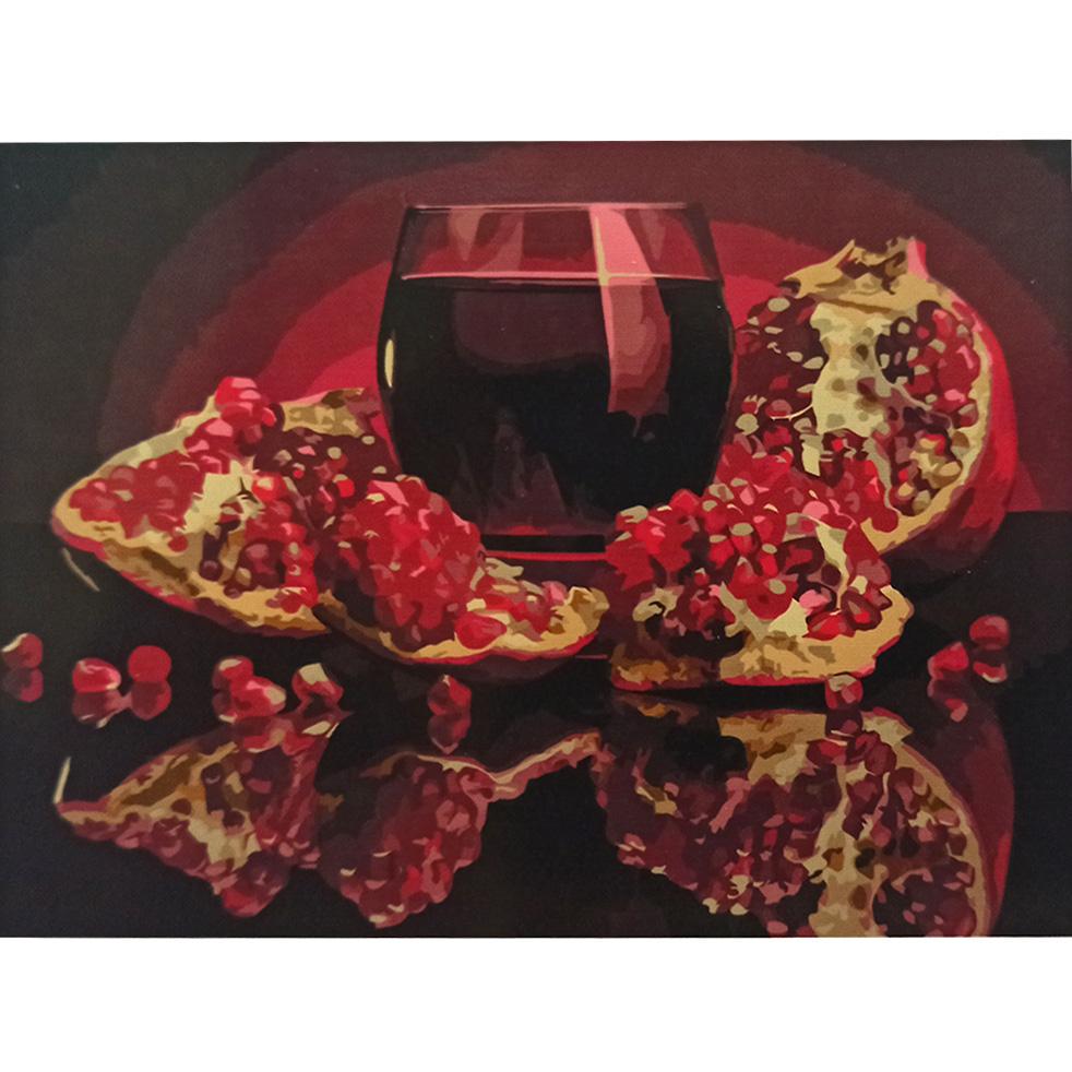 Картина за номерами Strateg Преміум Гранат в соку 30x40 см (SS-6524)