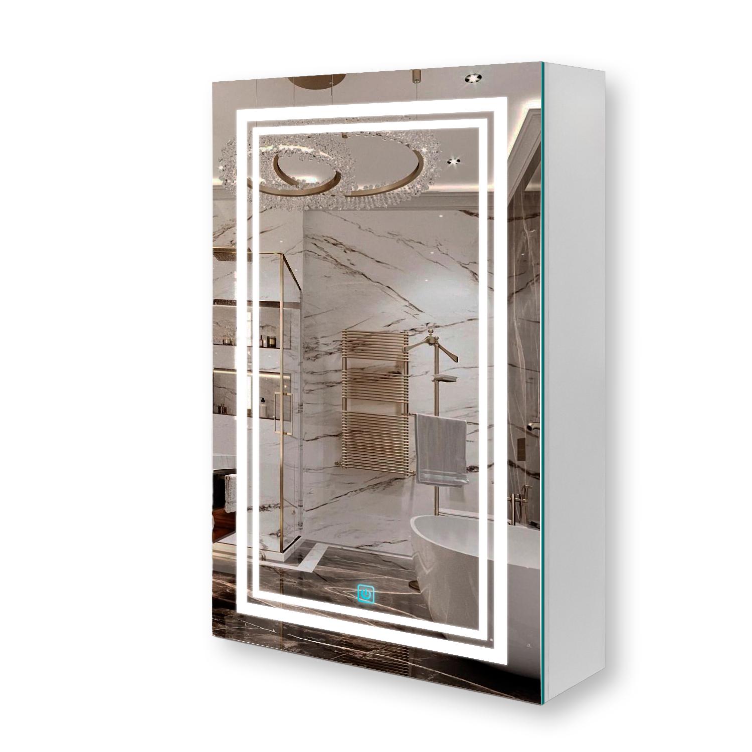 Зеркальный шкаф Premium G15-40 с LED-подсветкой и сенсорной кнопкой - фото 1