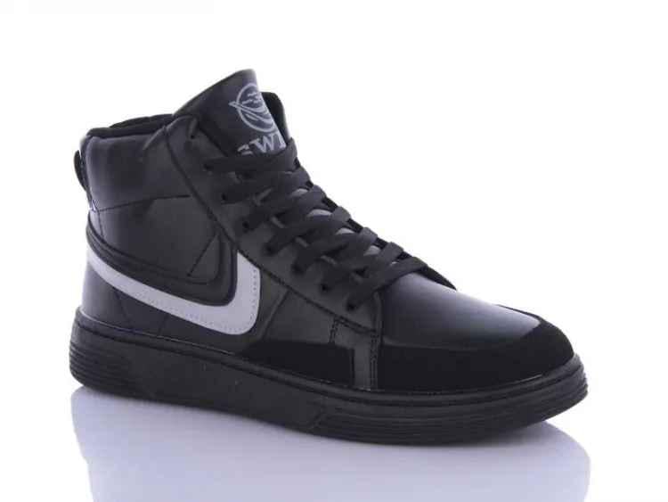 Кроссовки мужские Swin 2049 экокожа р. 44 Черный