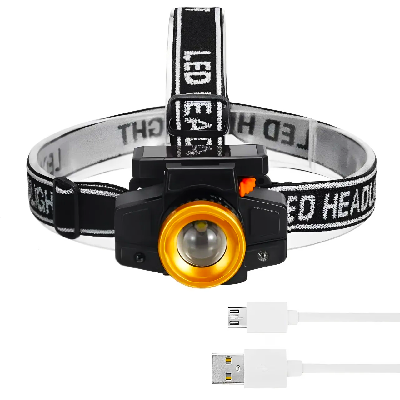 Фонарь налобный с солнечной панелью аккумуляторный водонепроницаемый (234560184)