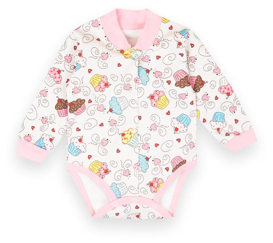 Боди детское хлопковое для девочки на кнопках Gabbi BD-22-1-1 68 см Розовый (13206)