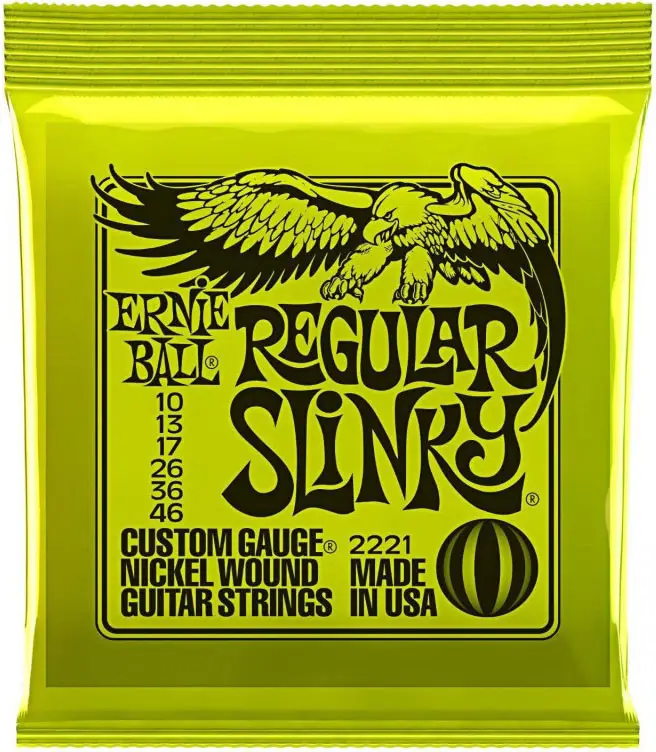 Комплект никелированных струн для электрогитары Ernie Ball 2221 Regular Slinky калибр 10-46